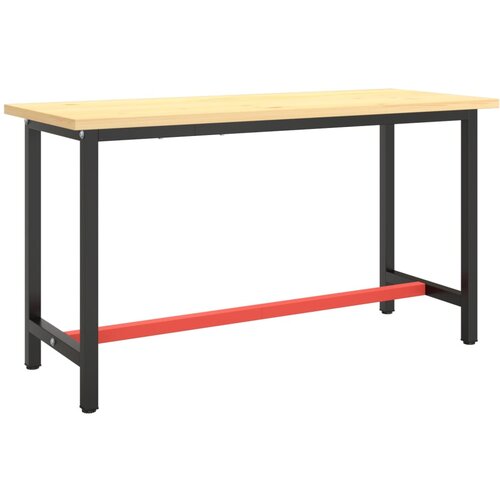  Okvir za radni stol mat crni i mat crveni 140x50x79 cm metalni Slike