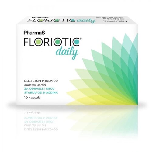 PharmaS Floriotic Daily &amp;ndash; Probiotik za crevnu floru (10 kapsula) Slike