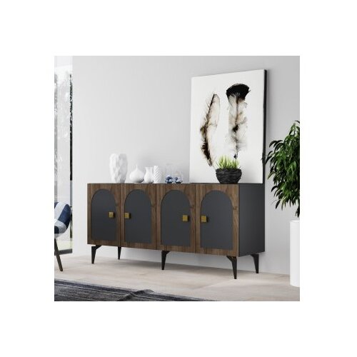 Hanah home komoda owen anthracite gold Slike