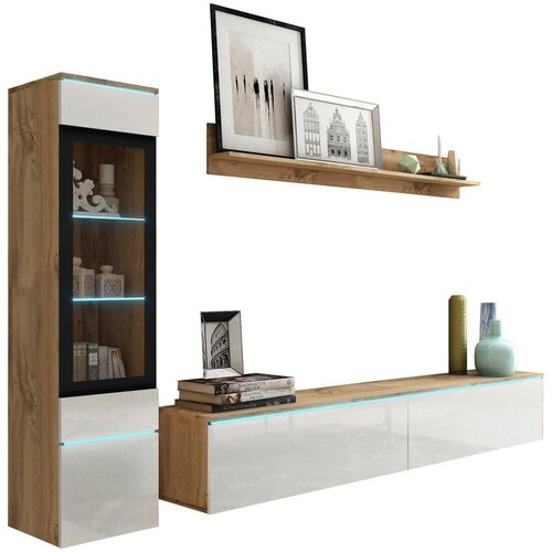 P &amp;amp; B Dnevni Regal Vera, Bela, Barva Hrasta, 3-Delno, Led Slike