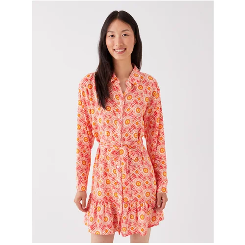 LC Waikiki Women's Patterned Long Sleeve Shirt Dress