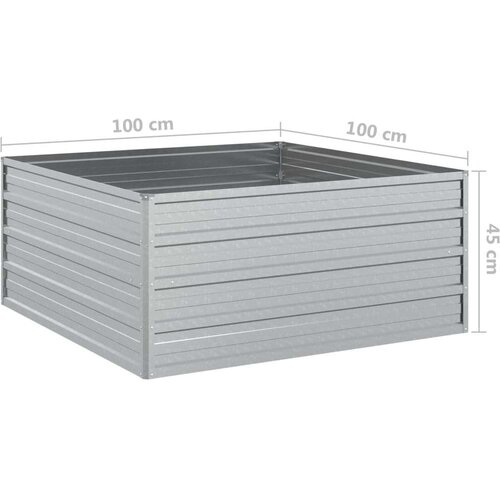 VidaXL Povi&amp;scaron;ena vrtna gredica 100x100x45 cm pocinčani čelik srebrna Slike