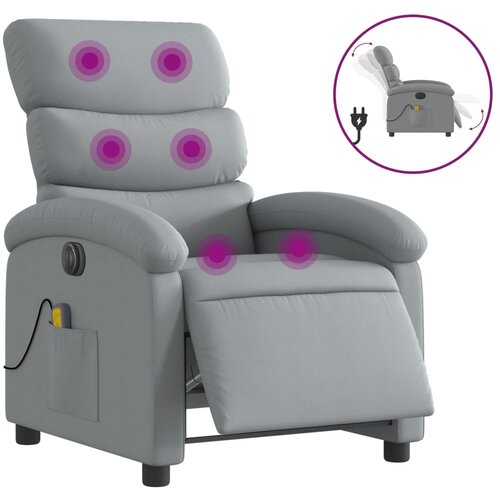 Maison Chic Električni masažni naslanjač - Relax naslanjač svetlo sivo blago, (22134946) Cene