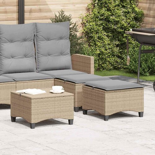  Vrtni tabure s jastucima 2 kom bež 55x55x36 cm poliratan Cijene