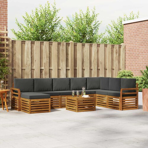  Set vanjskih sofa 9 kom. Prirodna i antracit Slike
