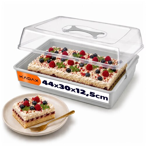 KADAX plastična posoda za torte, pecivo, škatla za torte, pravokotna, velika, (5000355219) Cene