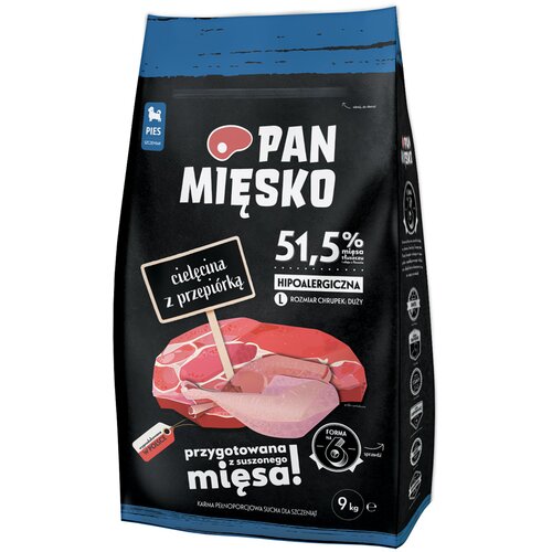 PAN MIĘSKO Large Puppy teletina s prepelicami - 9 kg Cene