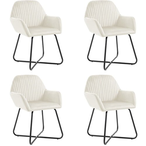 vidaXL Jedilni stoli 4 kosi krem žamet Cene