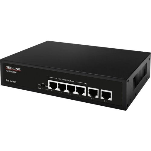 Redline PoE mrežni switch, 6 port RJ-45 , 4 PoE... Slike