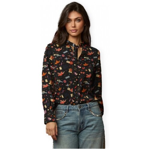 Minueto Topi &amp;amp; Bluze Beattle Top - Black Črna Slike