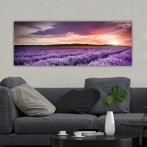 Wallxpert slika na platnu YTY446431585, polje lavande u zalazak sunca, 30 x 80 cm Cene
