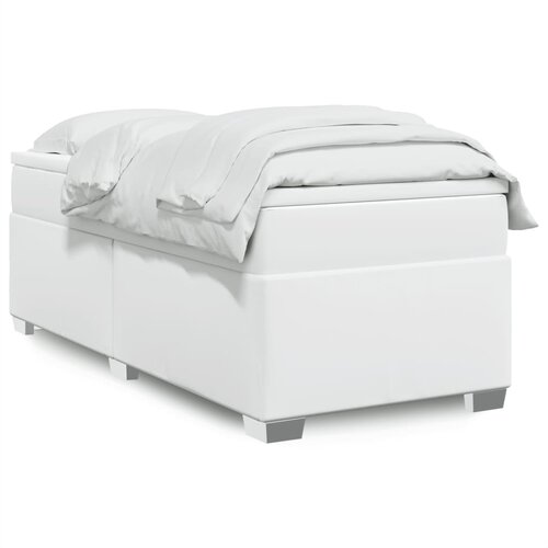 vidaXL Box spring postelja z vzmetnico bel 90x190 cm umetno usnje Cene
