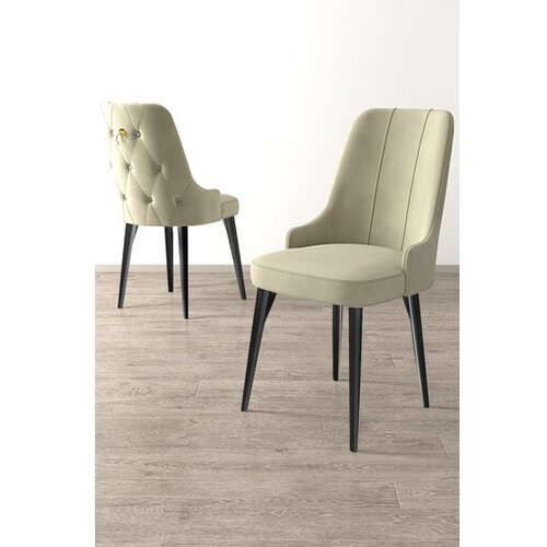 Hanah home Newa set stolica, 46x94x46 cm, 6 dijelova, krem-crna Cene