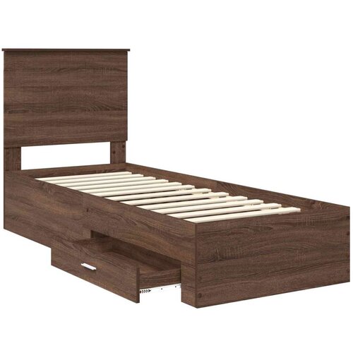  Okvir za krevet Smeđi hrast i srebrna 75 x 190 cm Slike