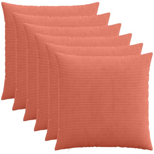  Presvlaka za jastuk 6 pcs HEERLEN Crvena narančasta 80 x 80 cm Cene
