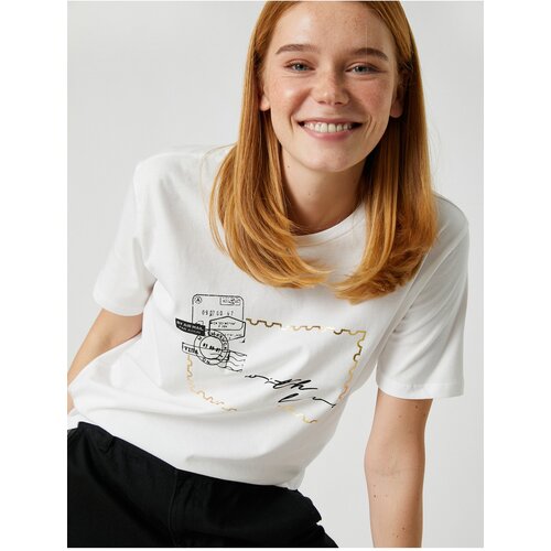 Koton Printed T-Shirt Short Sleeve Crew Neck Slike