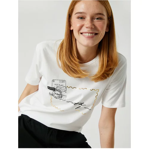 Koton Printed T-Shirt Short Sleeve Crew Neck