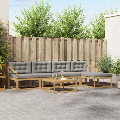  Set vanjskih sofa 6 kom. Bijela i svjetlosiva Poliester Cene