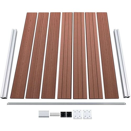 VidaXL set panela za ogradu WPC 353 x 146 cm smeđi Slike