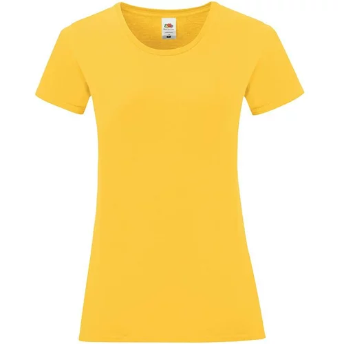 Fruit Of The Loom Iconic Yellow Women's T-shirt in combed cotton