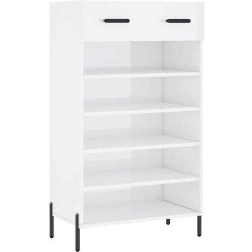 Maison Chic Omarice za obutev - Kopa za čevlje visok sijaj bela 60x35x105 cm inženirski les, (21777410) Slike