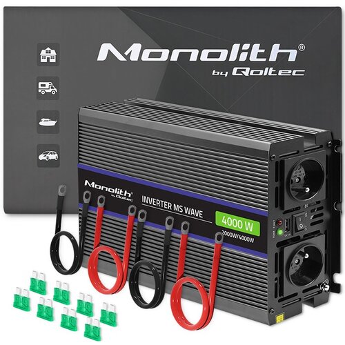 Qoltec Przetwornica napięcia Monolith 4000 MS Wave | 12V na 230V | 2000 /4000W | USB Cijene