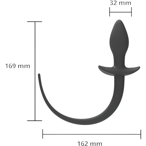 Erospace Silicone Anal Plug with Tail Wild Play C3 Black Cene