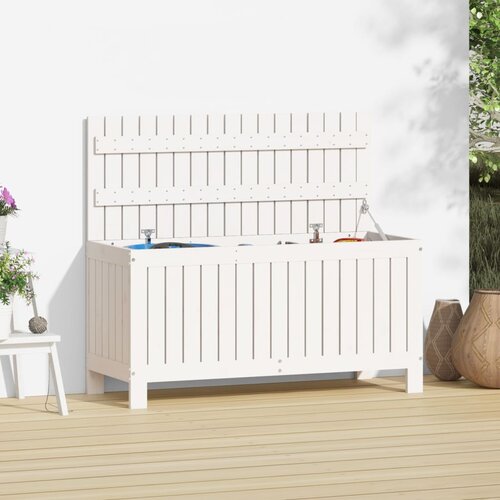 vidaXL Vrtna škatla bela 108x42,5x54 cm trdna borovina Cene
