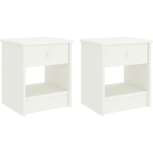 VidaXL Nočne omarice 2 kosa bele 35x30x40 cm trdna borovina Slike