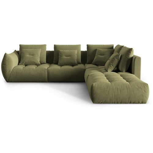 Micadoni Svijetlo zelena kutna garnitura od boucl&amp;eacute; tkanine (s desnim kutom) Bloom &amp;ndash; Home Slike
