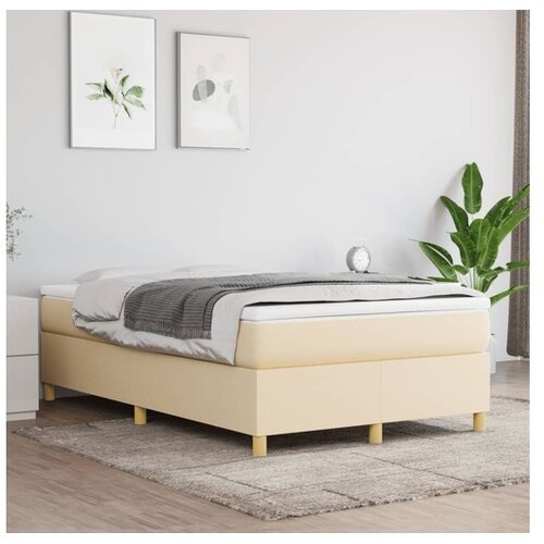  Box spring postelja z vzmetnico krem 120x200 cm blago Cene