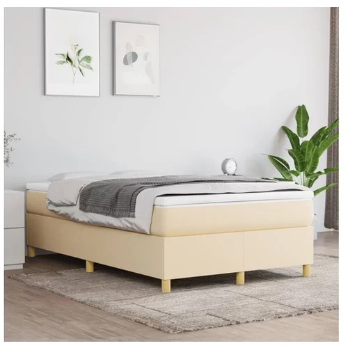  Box spring postelja z vzmetnico krem 120x200 cm blago