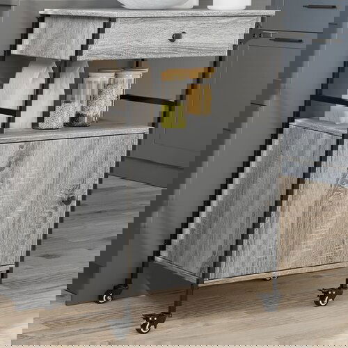 VidaXL Kuhinjska kolica boja hrasta 56x43x89 5 cm konstruirano drvo Slike