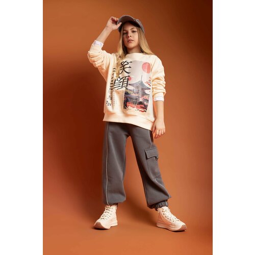 Defacto Girl Loose Fit Thick Cargo Pocket Sweatpants Slike