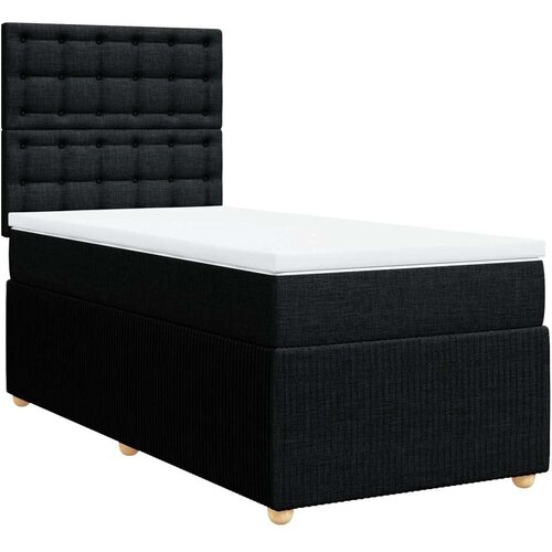 vidaXL Krevet s oprugama i madracem crni 90x200 cm od tkanine Cijene