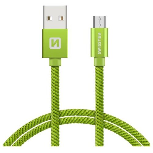 Swissten kabel USB/microUSB, platneni, 1.2m, zeleni Cijene
