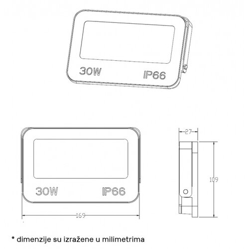 Dawn LED REFLEKTOR GN-FL913-30W CCT 3000lm 110&amp;deg; IP66 Slike
