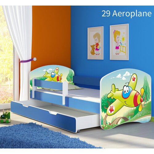 Dječji krevet ACMA s motivom, bočna plava + ladica 180x80 cm 29 Aeroplane Cene