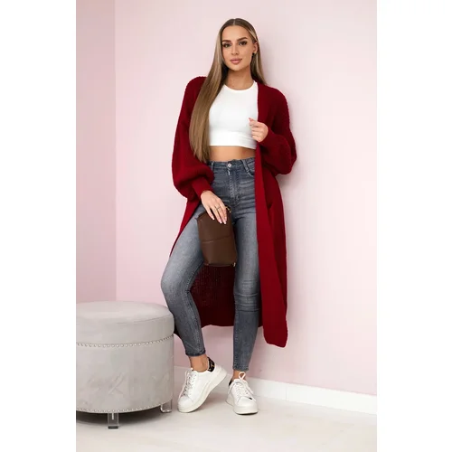 Włoski Sweater long cardigan burgundy