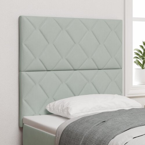 VidaXL Naslon za glavo z diamantnimi bloki svetlo siva 90 cm pli&amp;scaron;, Naslon za glavo z diamantnimi bloki svetlo siva 180 cm pli&amp;scaron; Slike