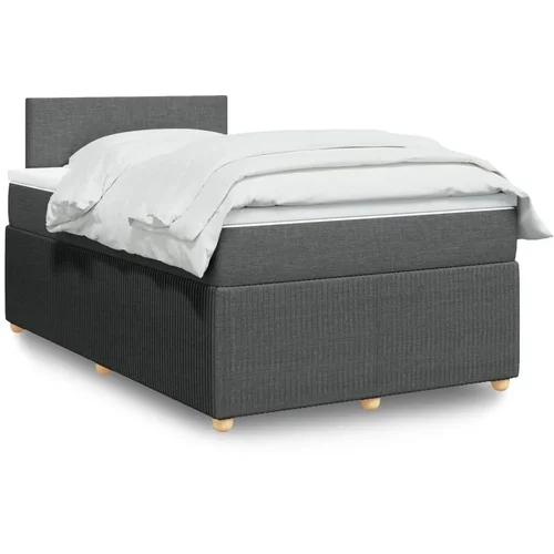 vidaXL Krevet box spring s madracem tamnosivi 120 x 190 cm tkanina