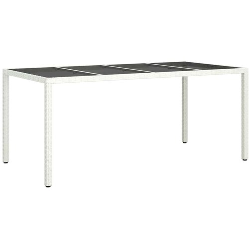 vidaXL Vrtnja jedilna miza Bela 190 x 90 x 75 cm Poly ratan, (5000045112) Cene
