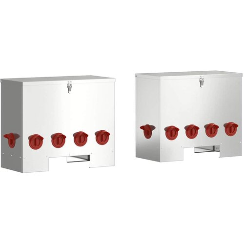  Hranilica za piliće 2 pcs Srebrno 60,5 x 29 x 51 cm Slike