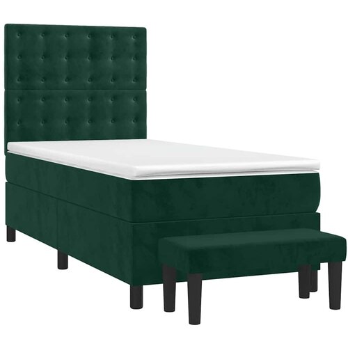 Box spring krevet s madracem tamnozeleni 90x200 cm bar&amp;scaron;unasti Slike