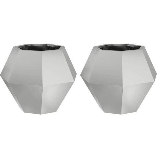  Sadilica 2 pcs Srebrno 50 x 50 x 40 cm Cinkani čelik Slike