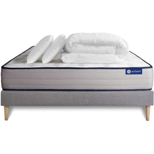 ACTISOM Celoten paket za posteljo - Vzmetnica 200x200 cm + vzmetnica z letvami (komplet) + 2 vzglavnika + odeja - Actilatex Form, (21613651) Cene