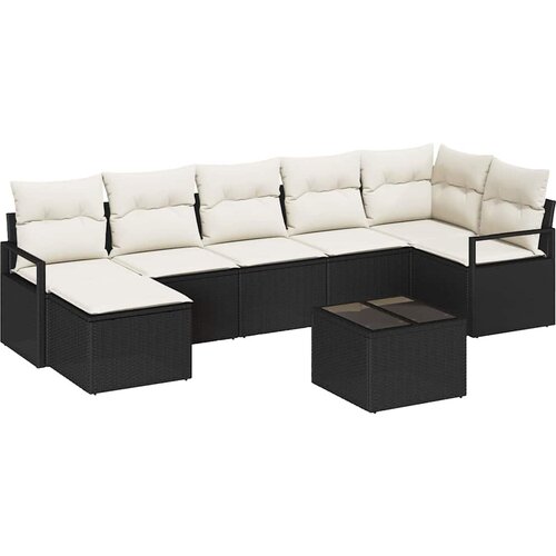  Set sofe s jastukom 8 pcs Crna poliratan Slike