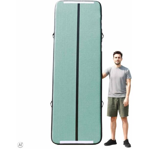  Gimnastička strunjača na napuhavanje s pumpom, 300 &amp;times; 100 &amp;times; 10 cm, zelena Slike