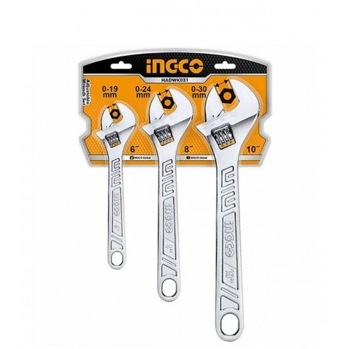 INGCO TOOLS Ključevi francuski set 3-1 150-0-19mm 200-0-24mm 250-0-30mm 6"-8"-10" HADWK031 Cijene