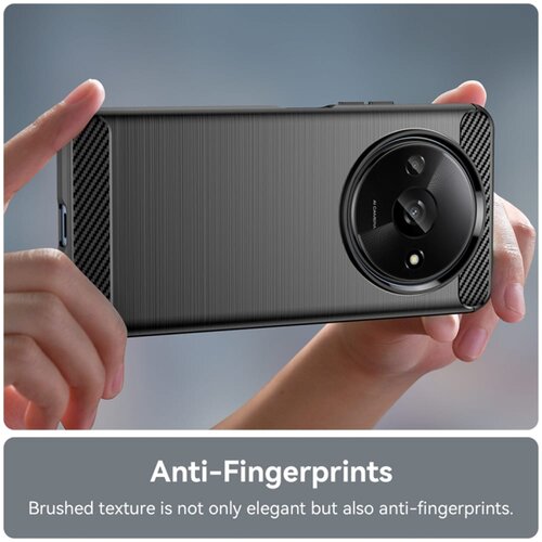 Techsuit Carbon Silicone maska za Xiaomi Redmi A3 &amp;ndash; crna Slike